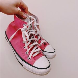 Pink high top Converse